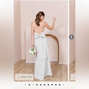 Low back bow white dress from revelry